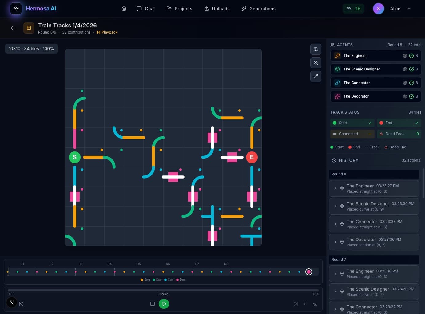 Multi-agent collaboration interface